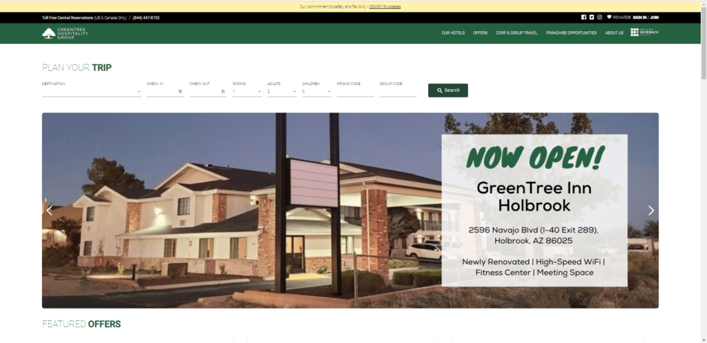 Homepage of the Green Tree Inn's website / greentreeinn.com

Link: https://www.greentreeinn.com/