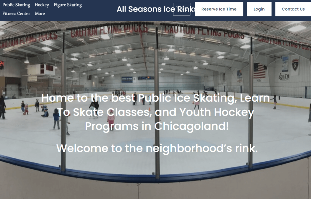Homepage of All Seasons Ice Rinks / allseasonsicerinks.com