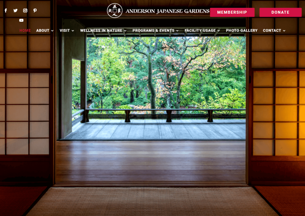 Homepage of Anderson Japanese Gardens / andersongardens.org
