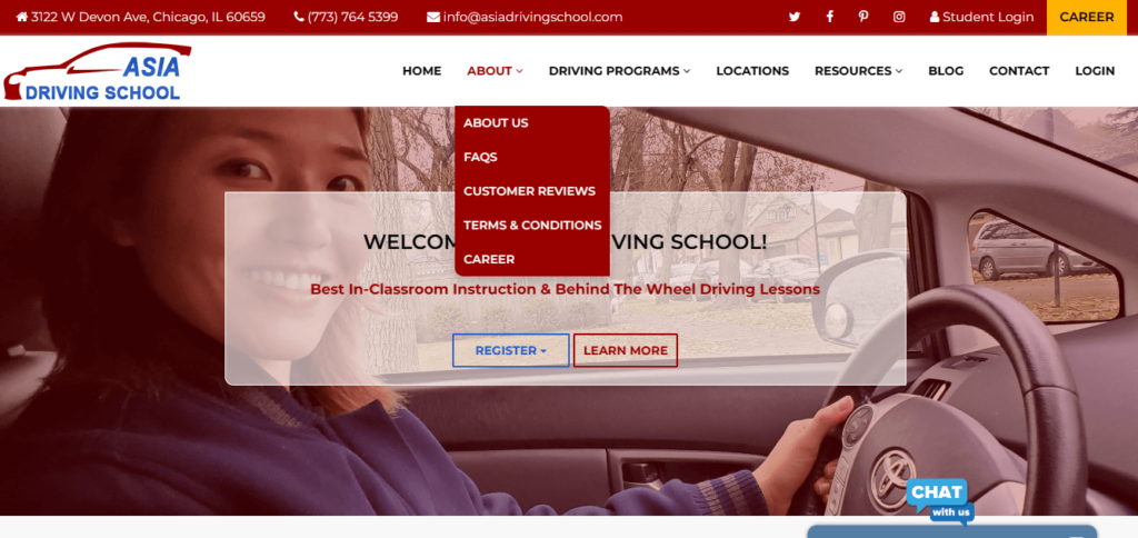Homepage of ASIA Driving School / asiadrivingschool.com