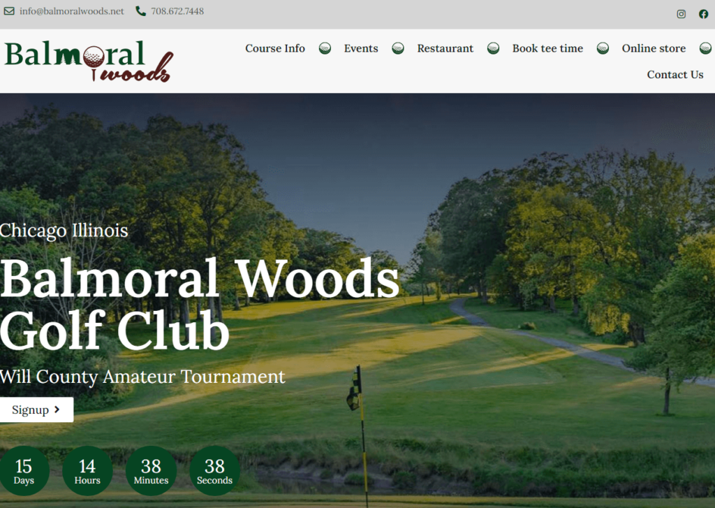 Homepage of Balmoral Woods Country Club / balmoralwoods.com
