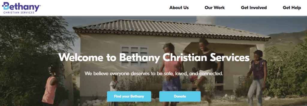 Homepage of Bethany Christian Services website /
Link: https://bethany.org/