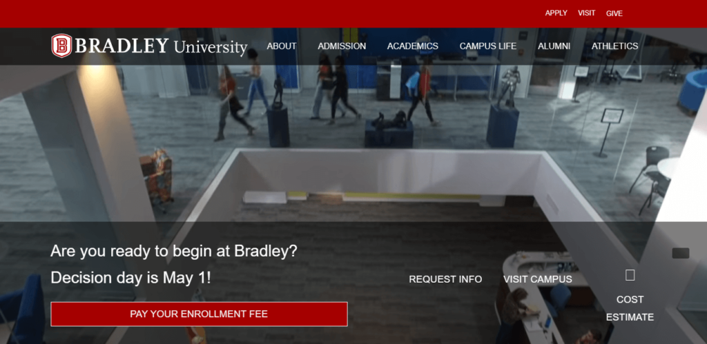 Homepage of Bradley University / bradley.edu