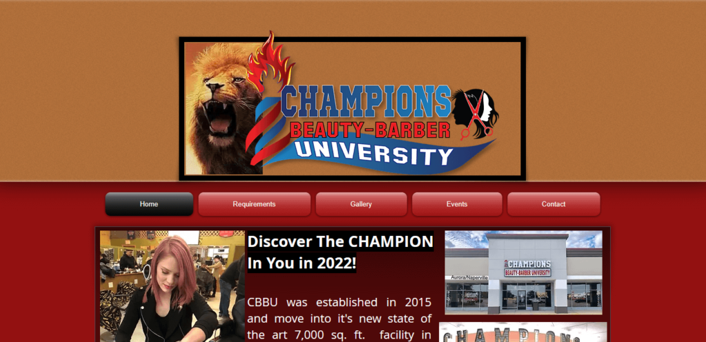 Homepage of Champion's Beauty Barber / beautybarber.com