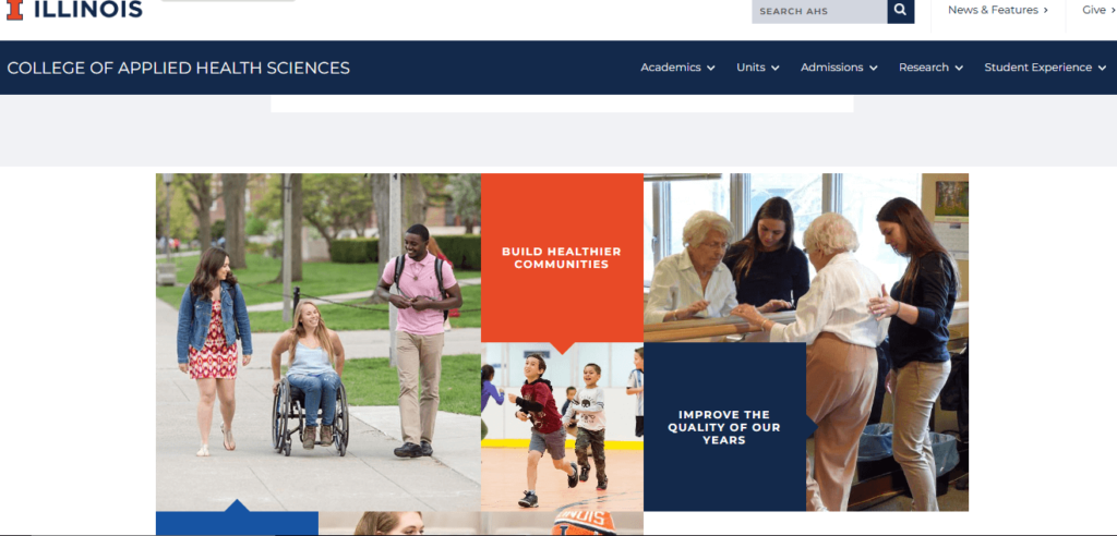 Homepage of College Applied Health Sciences / ahs.illinois.edu