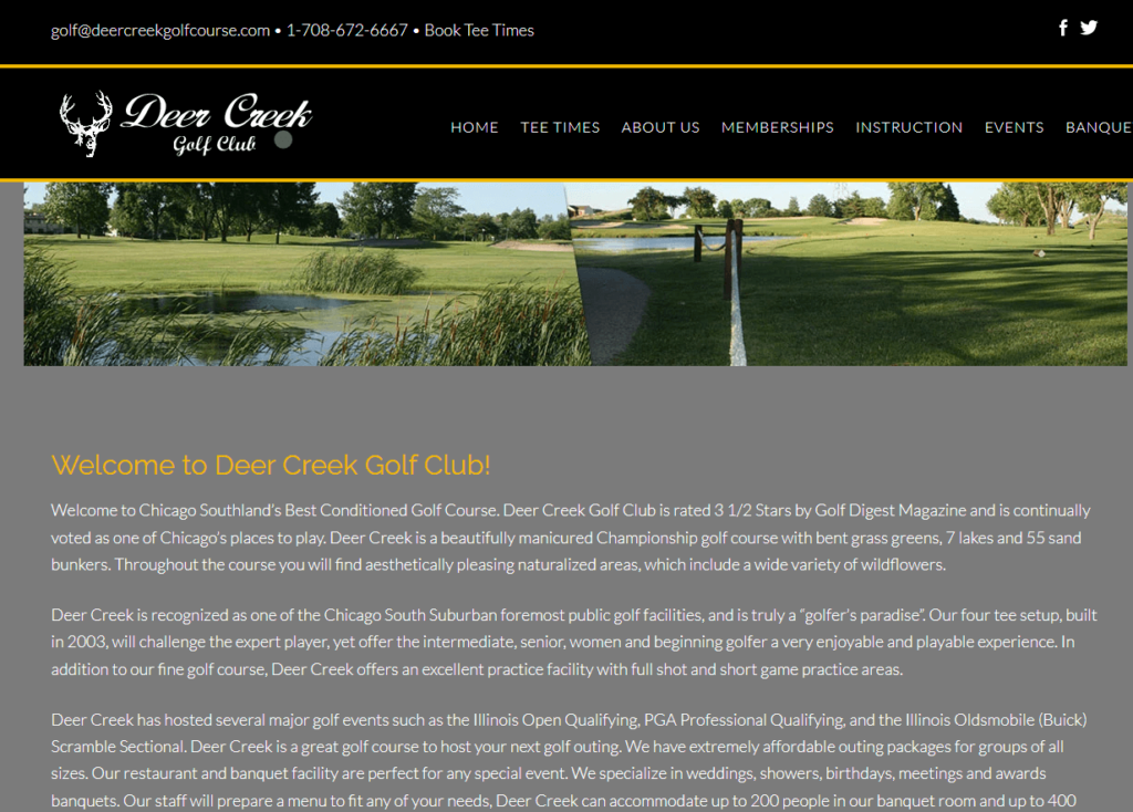 Homepage of Deer Creek Golf Club / deercreekgolfcourse.com
