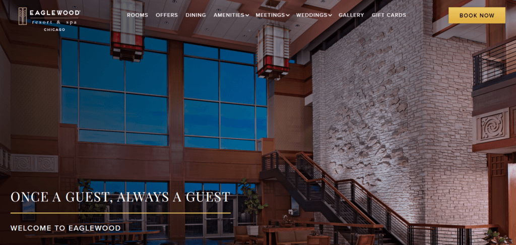 Homepage of Eaglewood Resort and Spa website /
Link: https://www.eaglewoodresort.com/