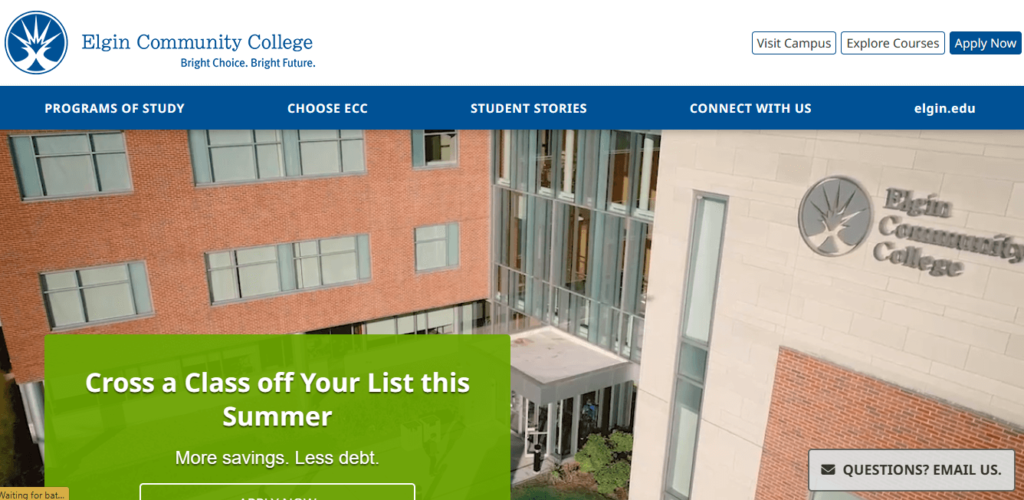 Homepage of Elgin Community College / elgin.edu
