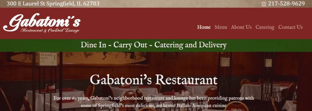 Homepage of Gabatoni's Restaurant webpage /
Link: https://gabatonispizza.net/