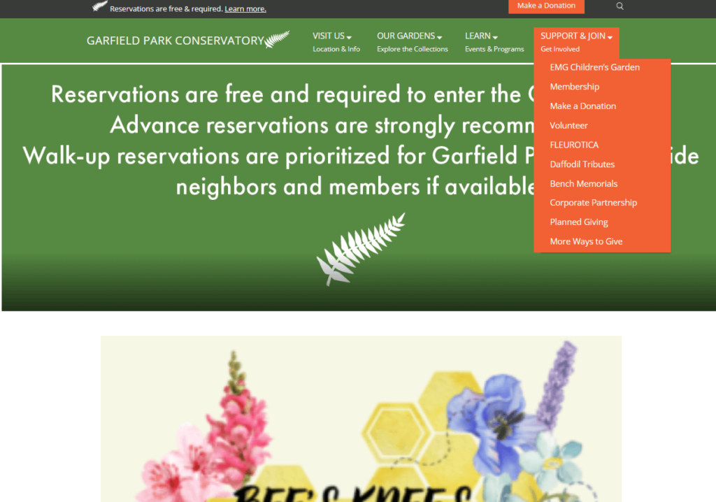 Homepage of Garfield Park Conservatory / garfieldconservatory.org