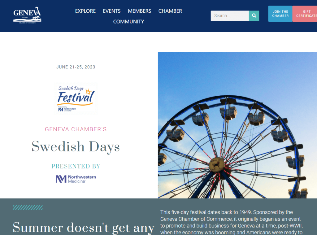 Homepage of Geneva Swedish Days / genevachamber.com
