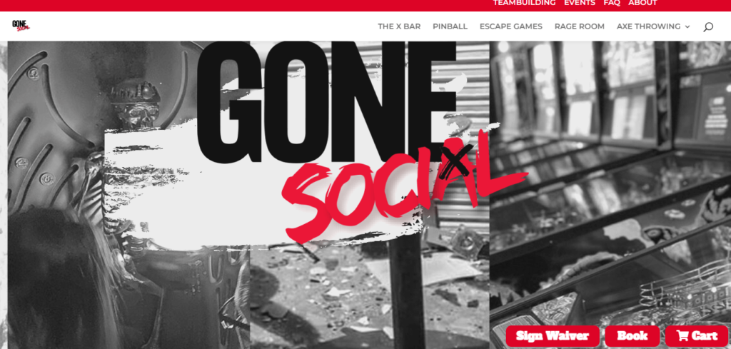 Homepage of Gone Mad Rage Room / gonemadrageroom.com