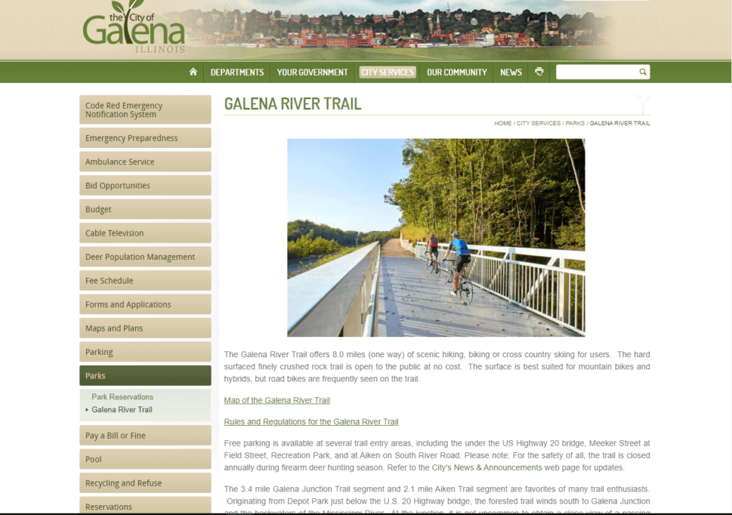 Homepage of Galena River Trail / cityofgalena.org