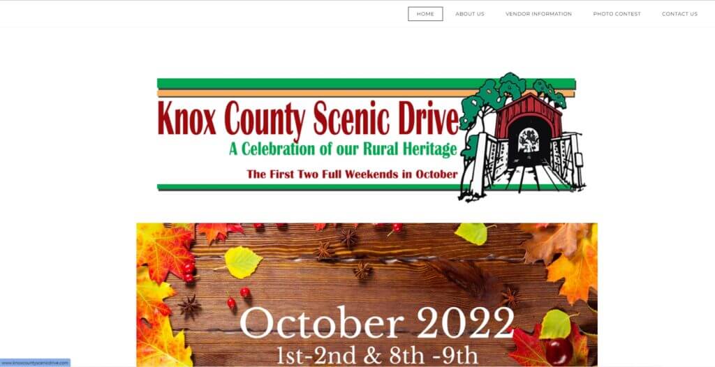 Homepage of Knox County Scenic Drive/ Link: http://www.knoxcountyscenicdrive.com/