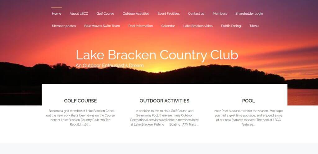 Homepage of Lake Bracken Country Club/ Link: https://www.lakebracken.com/