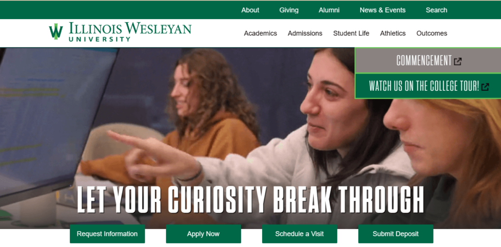 Homepage of Illinois Wesleyan University / iwu.edu