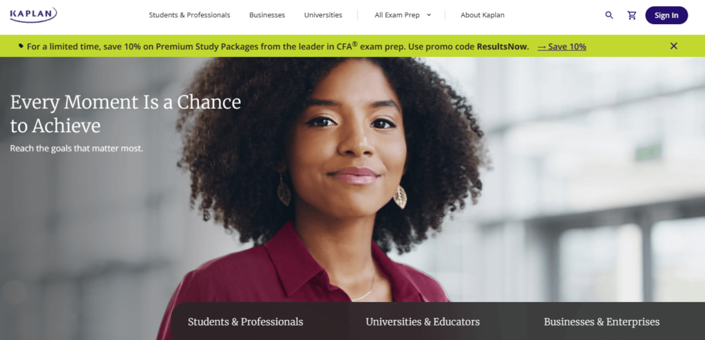 Homepage of Kaplan College / kaplan.com