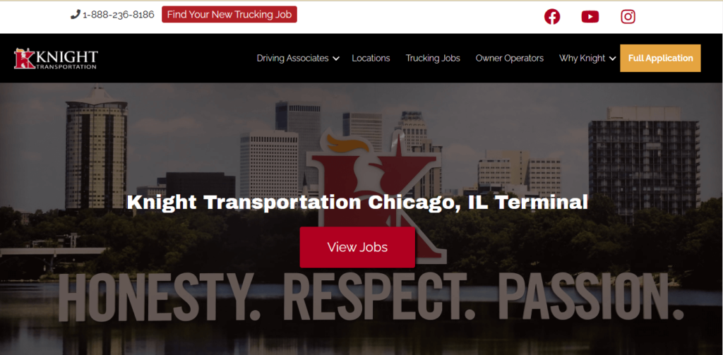 Homepage of Knight Transportation / knighttrans.com