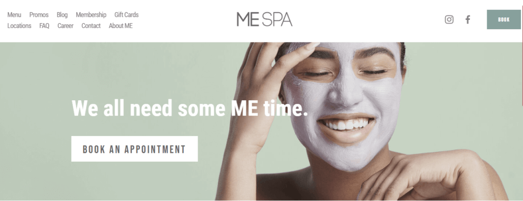 Homepage of ME Spa website /
Link: https://www.me-spas.com/