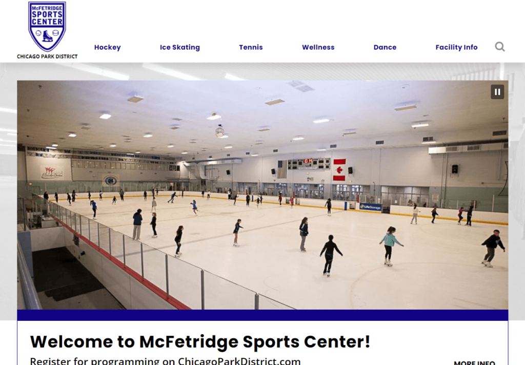 Homepage of McFetridge Sports Center / mcfetridgesportscenter.com