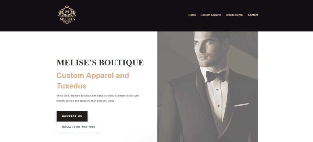Homepage of Melise's Boutique website 
Link: https://www.melises.com/