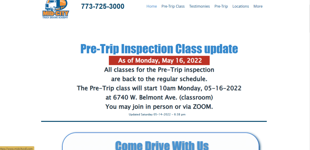 Homepage of Mid-City Driving Academy / midcitycdl.com