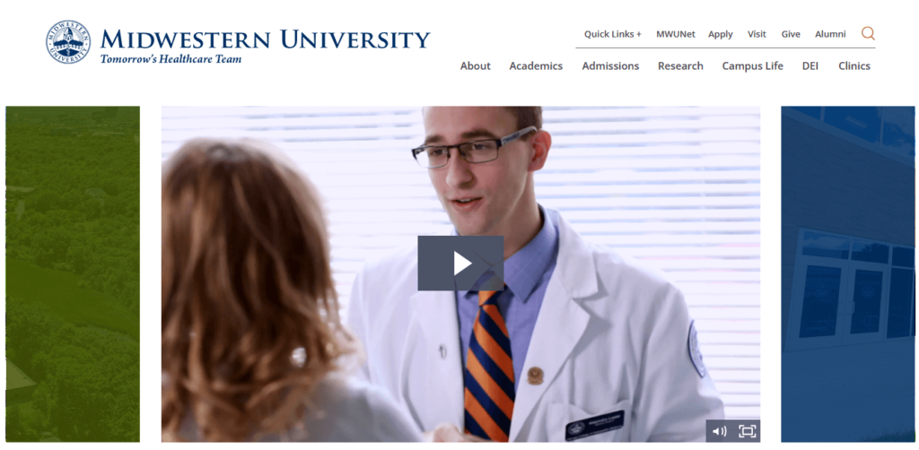 Homepage of Midwestern University / midwestern.edu