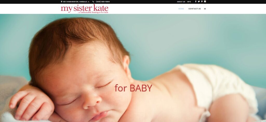 Homepage of My Sister Kate Boutique 
Link: https://www.mysisterkate.com/