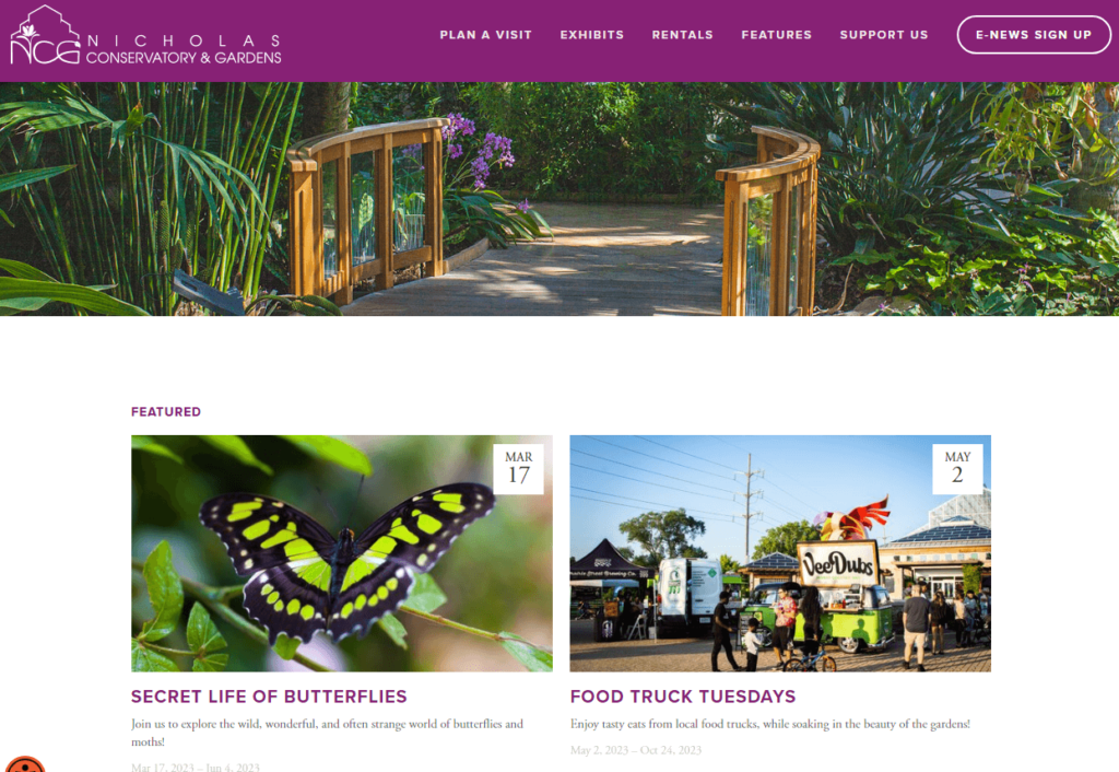 Homepage of Nicholas Conservatory and Gardens / nicholasconservatory.com
