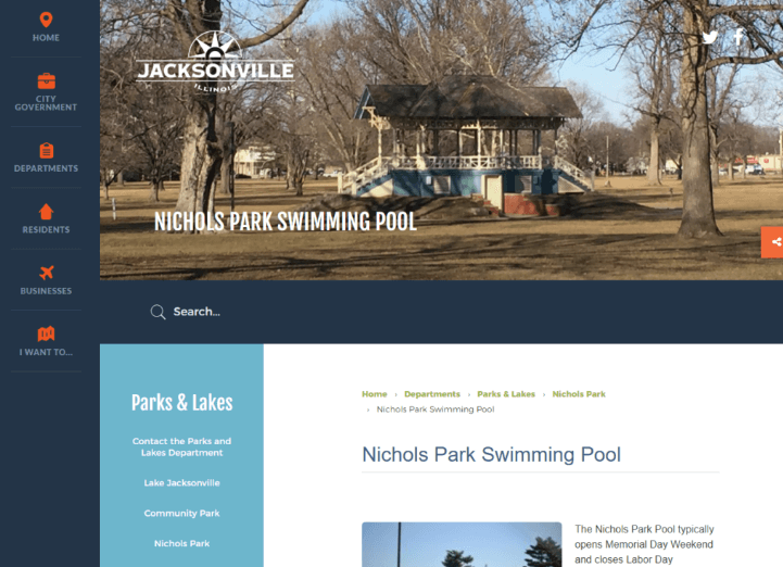 Homepage of Nichols Park Pool / jacksonvilleil.gov
