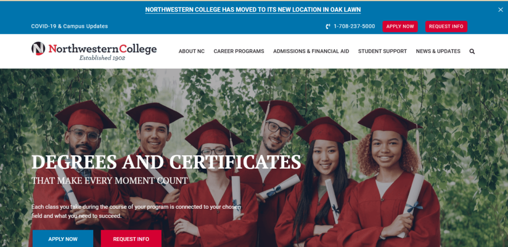 Homepage of Northwestern College / northwestern.edu