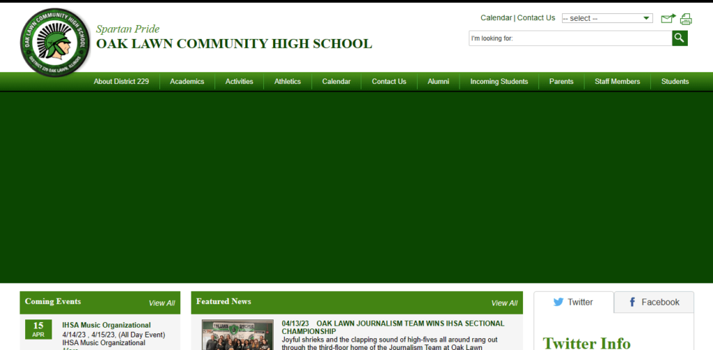 Homepage of Oak Lawn Community High School / olchs.org