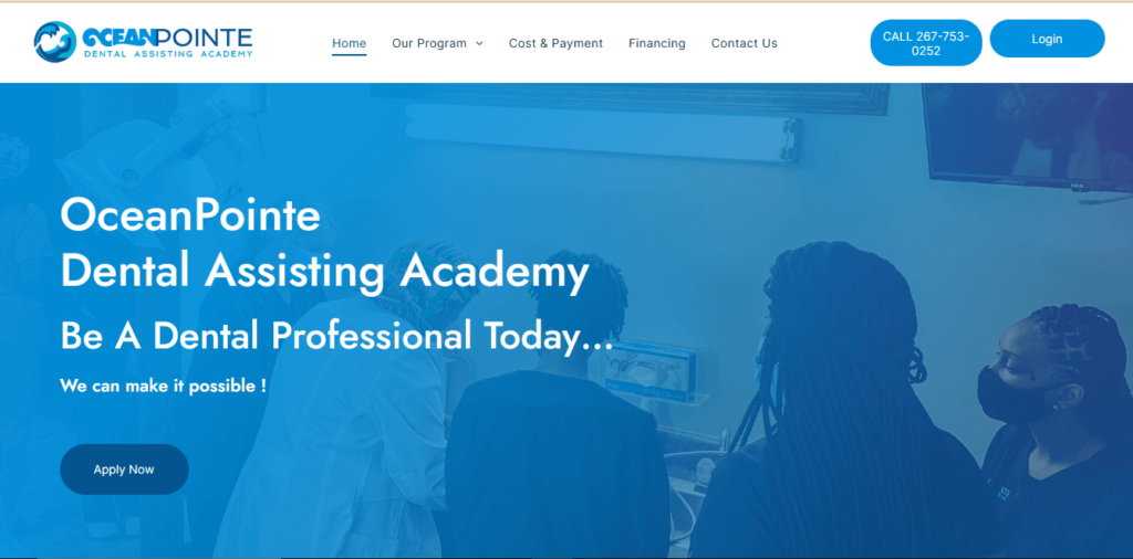 Homepage of OceanPointe Dental Academy / oceanpointephilly.com