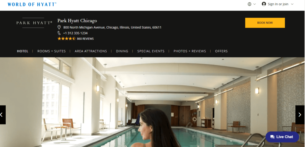 Homepage of Park Hyatt Chicago / hyatt.com