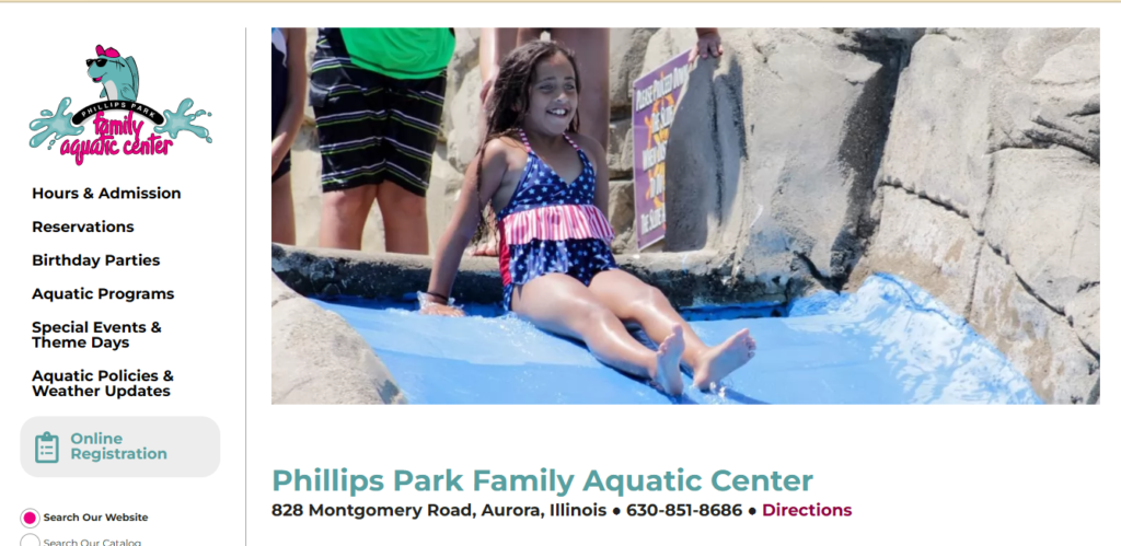 Homepage of Phillips Park Family Aquatic Center / phillip.info