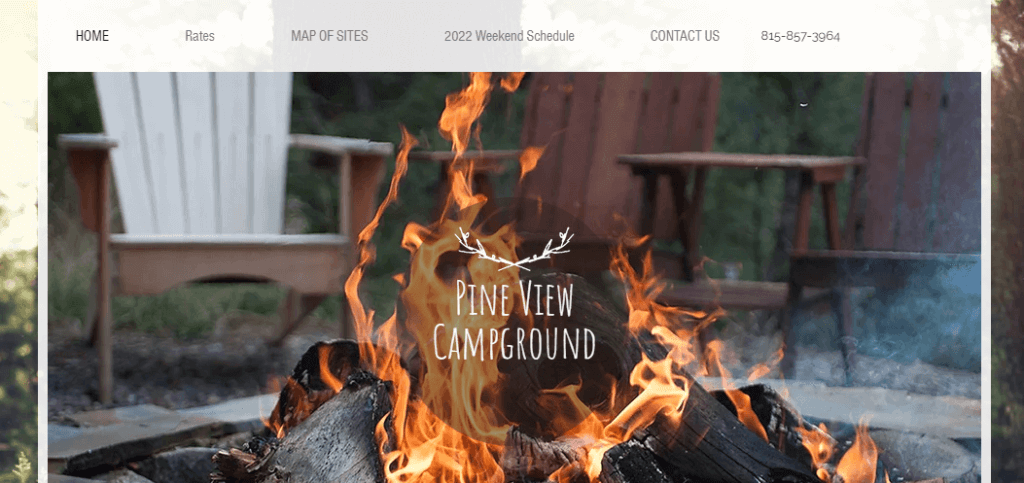 Homepage of Pine View Campground website /
Link: https://www.pineviewcampgrounds.com