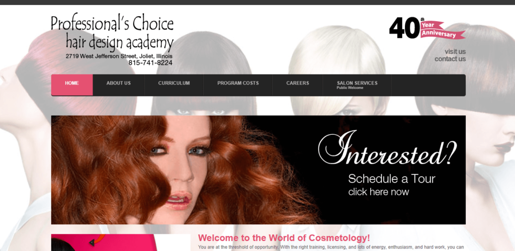 Homepage of Professional's Choice Hairdressing Academy / pchairdesign.com