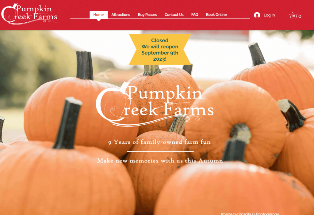 Homepage of Pumpkin Creek Farms / pumpkincreekfarms.org
