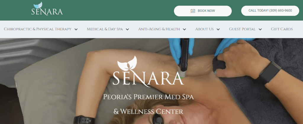 Homepage of Senara Health and Healing Center website /
Link: https://www.experiencesenara.com/