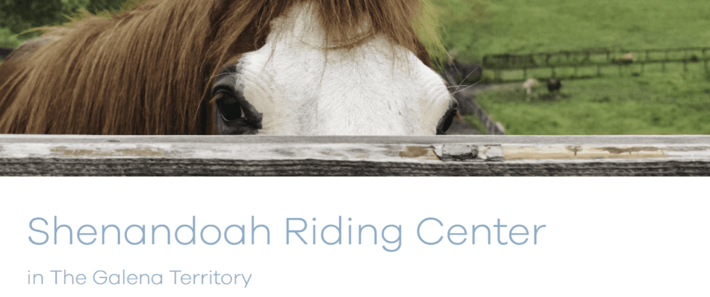 Homepage of Shenandoah Riding Center website /
Link: https://thegalenaterritory.com/web/pages/src1