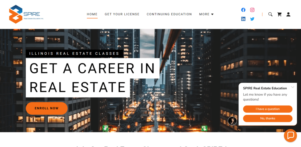 Homepage of SPIRE Real Estate / spirerealestateeducation.com