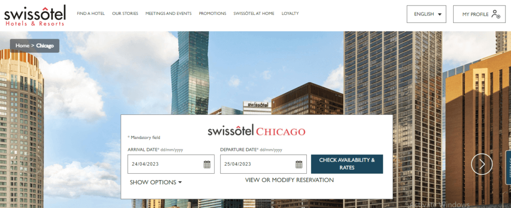 Homepage of Swissotel website /
Link: https://www.swissotel.com/hotels/chicago/