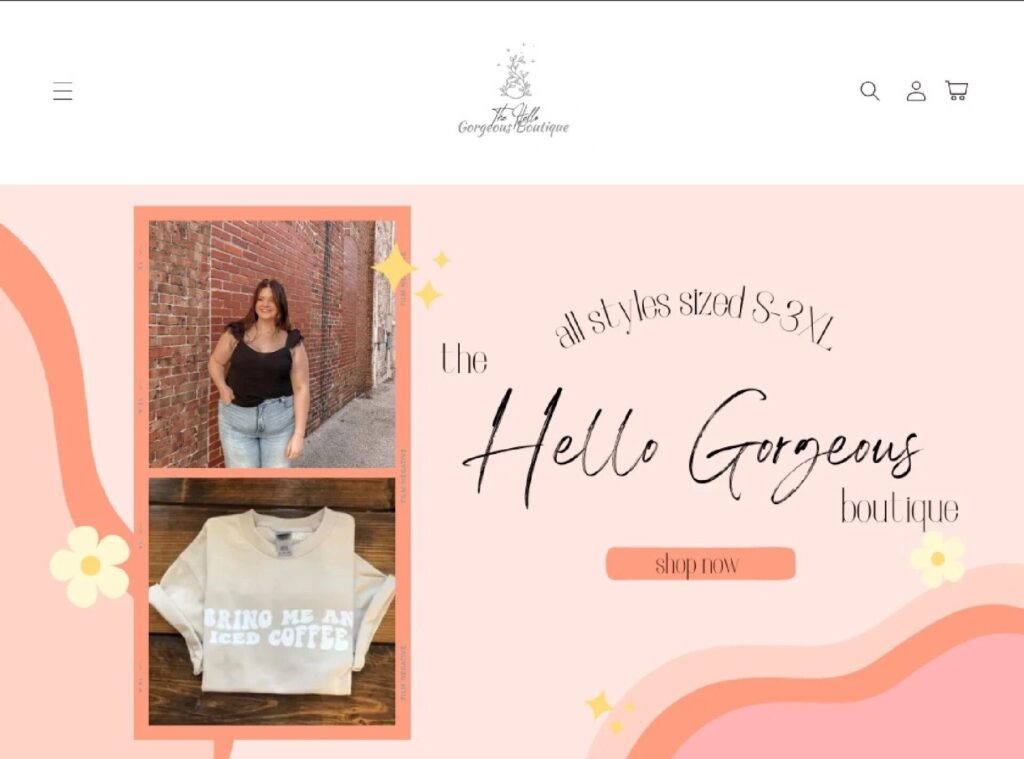 Homepage of The Hello Gorgeous Boutique website 
Link: https://the-hello-gorgeous-boutique.com/