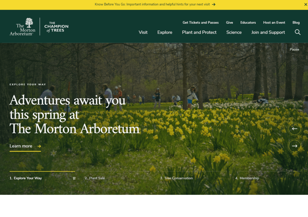 Homepage of The Morton Arboretum / mortonarb.org
