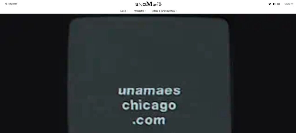 Homepage of Una Mae's Boutique website 
Link: https://www.unamaeschicago.com/