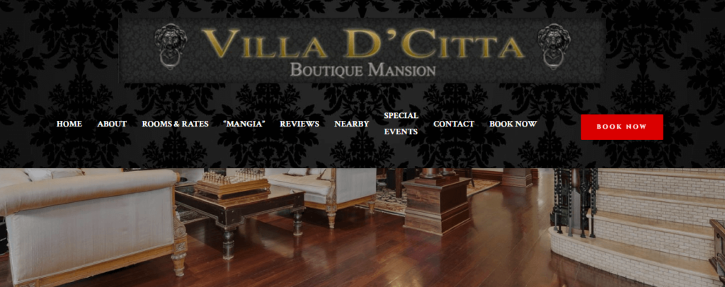 Homepage of Villa D' Citta website /
Link: https://villadcitta.com/