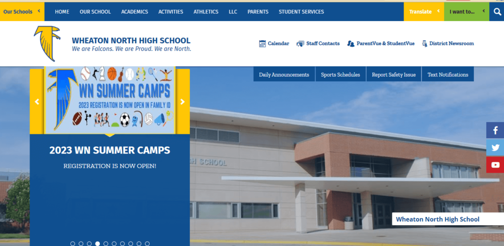 Homepage of Wheaton North High School / cusd200.org