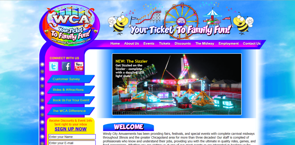 Homepage of Windy City Amusement Park / windycityamusements.com