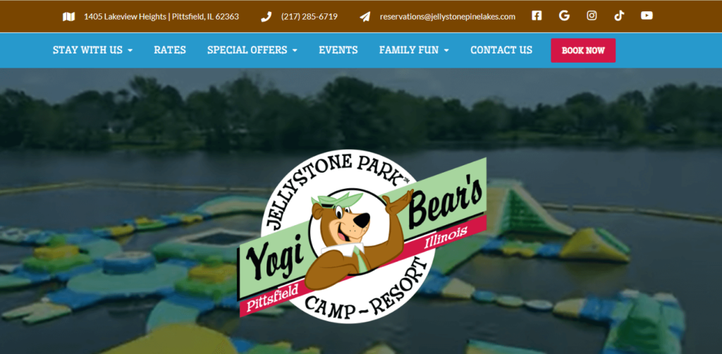 Homepage of Yogi Bear's Jellystone Park / jellystonepinelakes.com