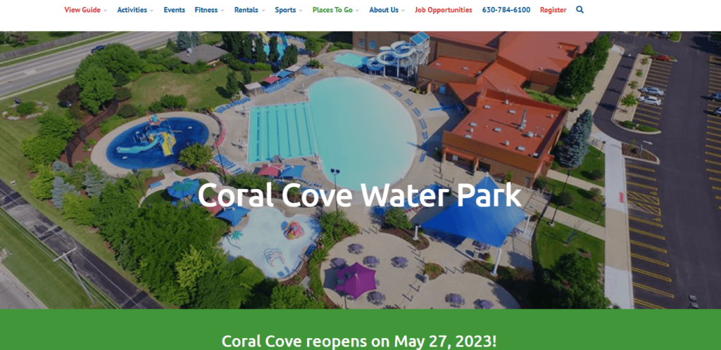 Homepage of Coral Cove Water Park / csparks.org